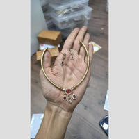 Sona Covering Glamorous Crystal Stone And Austrain Stone Necklace Set