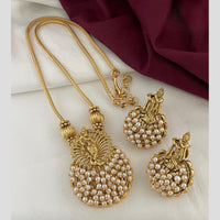 Sona Covering Delicate Pearl Temple Necklace Set