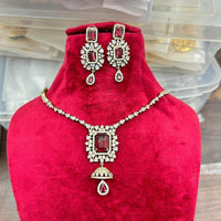 Sona Covering Glamorous Crystal Stone And Austrain Stone Necklace Set