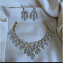 Sona Covering Glamorous Crystal Stone And Austrain Stone Necklace Set