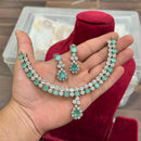 Sona Covering Glamorous Crystal Stone And Austrain Stone Necklace Set