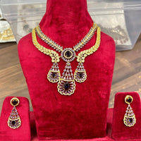 Sona Covering Designer American Daimond Necklace Set