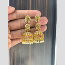 Sona Covering Graceful Austrian Stone And Beads Pearl Jhumki Earrings