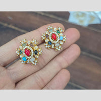 Sona Covering Gorgeous Pota Stone And Austrian  Studs Earrings