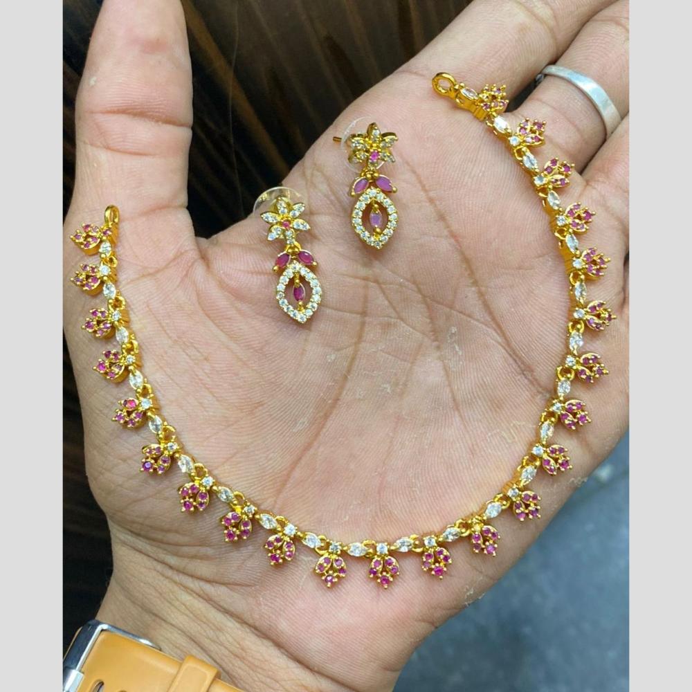 Sona Covering Glamorous Crystal Stone And Austrian Stone Necklace Set