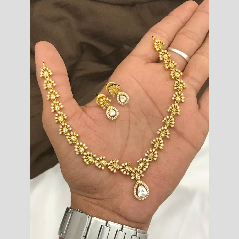 Sona Covering Glamorous Crystal Stone And Austrian Stone Necklace Set