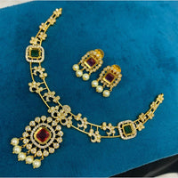 Sona Covering Glamorous Crystal Stone And Austrian Stone Necklace Set