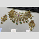 Sona Covering Glamorous Glow Pota Stone And Crystal  Pearl Choker Necklace Set