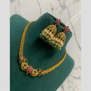Sona Covering Glamorous Pota Stone Pearl  And Beads Peacock Designe Necklace Set