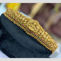 Sona Covering Traditional Jadau Pota Stone And Pearl Temple Design Kamarbandh for Women