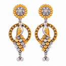 Urthn Trendy 2 Tone Dangler Earrings for Women | Modern Statement Jewellery for Party & Festive Wear - 1322201