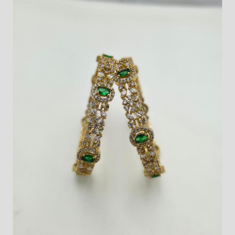Sona Covering Ethnic Gold Plated Crystal Stone Bangles Set