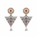 Urthn Trendy 2 Tone Dangler Earrings for Women | Modern Statement Jewellery for Party & Festive Wear - 1322203