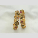 Sona Covering Gold Plated Pota Stone Temple Bangles Set