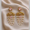 Sona Covering Graceful Crystal Stone And Pearl Dangler Earrings