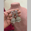 Sona Covering Graceful Crystal Stone And Austrian Stone Pearl Jhumki Earrings