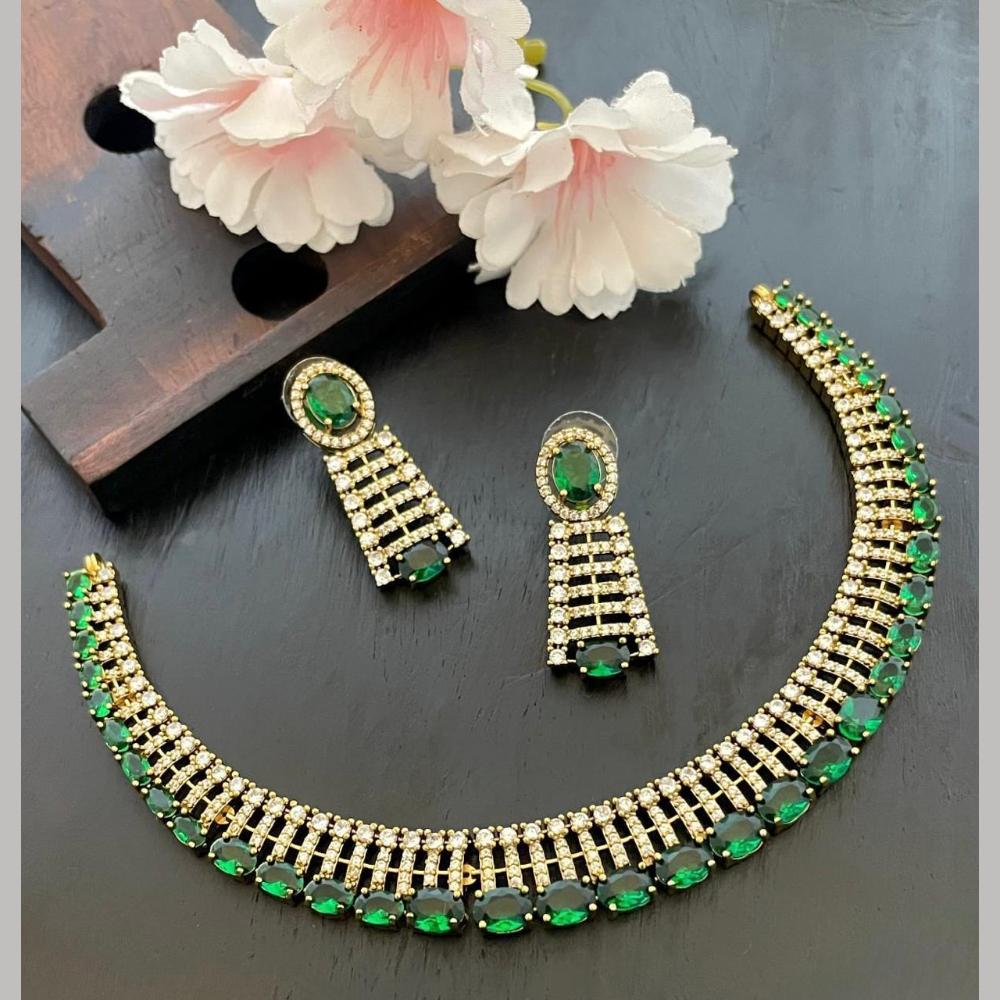 Sona Covering Glamorous Crystal Stone And Austrian Stone Necklace Set