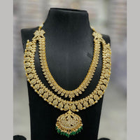Sona Covering Premium Jadau Kundan Stone Pearl And Beads Double Layer Necklace Set