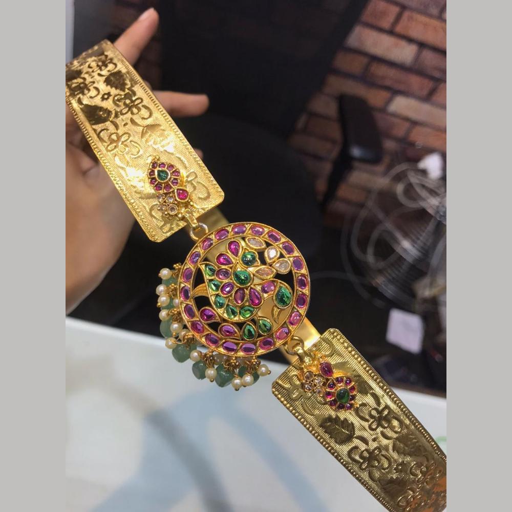 Sona Covering Traditional Pota Stone Beads  And Pearl Kamarbandh