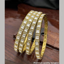 Sona Covering Gold Plated Pota Stone And Austrian Stone Bangles Set