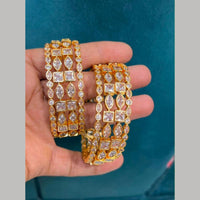 Sona Covering Gold Plated Pota Stone And Austrian Stone Bangles Set