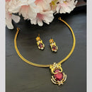 Sona Covering Glamorous Gold Plated Crystal Stone Necklace Set