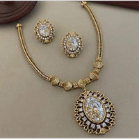 Sona Covering Glamorous Gold Plated Crystal Stone Necklace Set