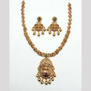 Sona Covering Elegant Pota Stone And Pearl Temple Necklace Set