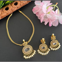 Sona Covering Glamorous Crystal Stone And Austrian Stone Necklace Set