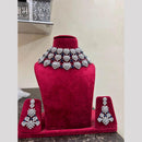 Sona Covering American Diamond Choker Necklace Set with Matching Earrings