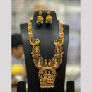 Sona Covering Elegant Pota Stone And Pearl Temple Long  Necklace Set