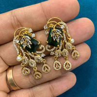 Sona Covering Graceful Crystal Stone And Pearl Dangler Earrings