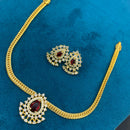 Sona Covering Sparkling Austrian Stone And Pota Stone Elegant Necklace Set