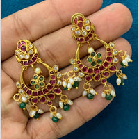 Sona Covering Royal Pota Stone And Pearl Dangler Earrings