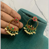 Sona Covering Royal Pota Stone And Pearl Dangler Earrings