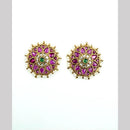 Sona Covering Gorgeous Pota Stone And Pearl Party Wear Studs Earrings