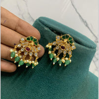 Sona Covering Royal Pota Stone And Pearl Dangler Earrings