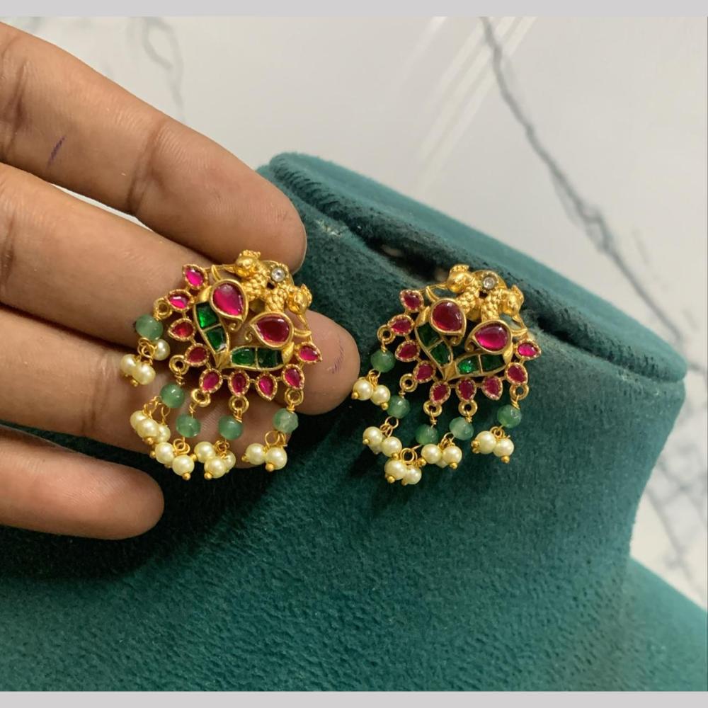Sona Covering Royal Pota Stone And Pearl Dangler Earrings