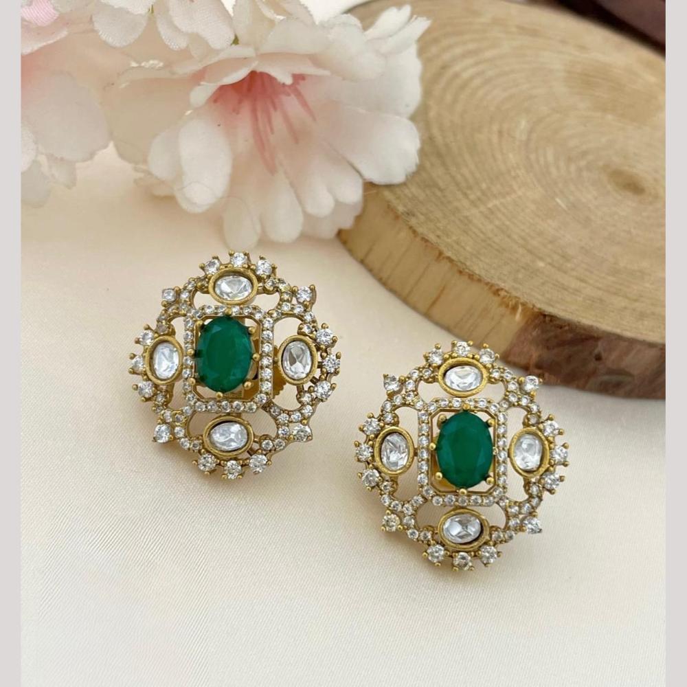 Sona Covering Gorgeous Pota Stone Party Wear Studs Earrings