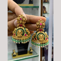 Sona Covering Premium Pota Stone Pearl Temple Jhumki Earrings