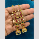 Sona Covering Traditional Pota Stone And Pearl Jhumki Earrings for Women