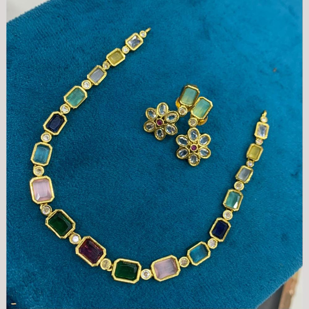 Sona Covering Delicate Pota Stone Necklace Set