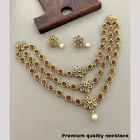 Sona Covering Delicate Pota Stone And Pearl Necklace Set