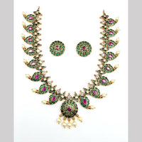 Sona Covering Delicate Pota Stone And Pearl Necklace Set