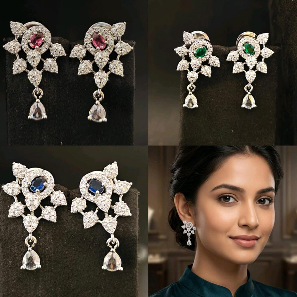 Sona Covering Graceful American Diamond Dangler Earrings