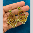 Sona Covering Elegant Pota Stone And Pearl Dangler Earrings