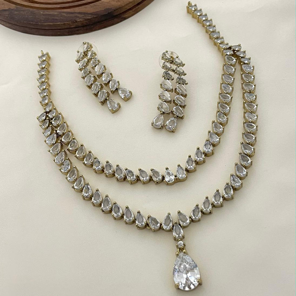 Sona Covering Designer American Daimond Necklace Set