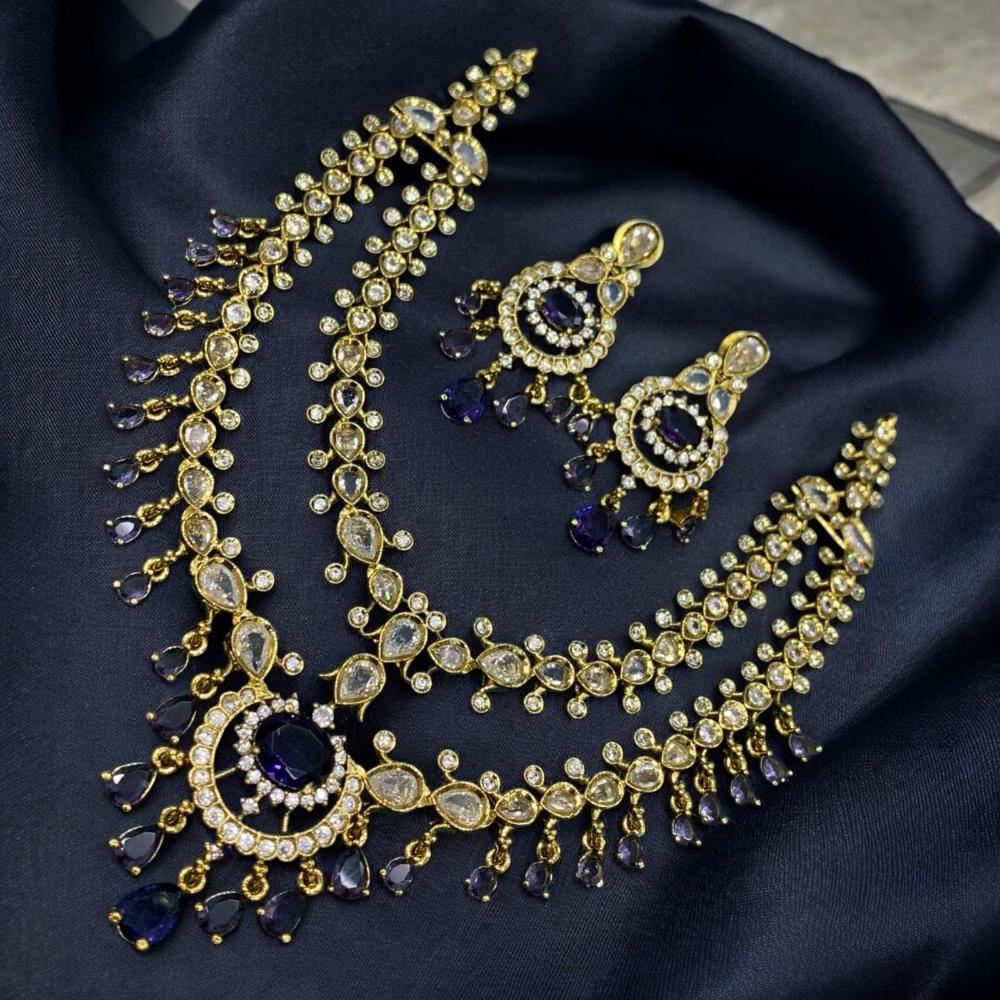 Sona Covering Designer American Daimond Necklace Set