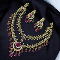 Sona Covering Designer American Daimond Necklace Set