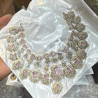 Sona Covering Designer American Daimond Necklace Set